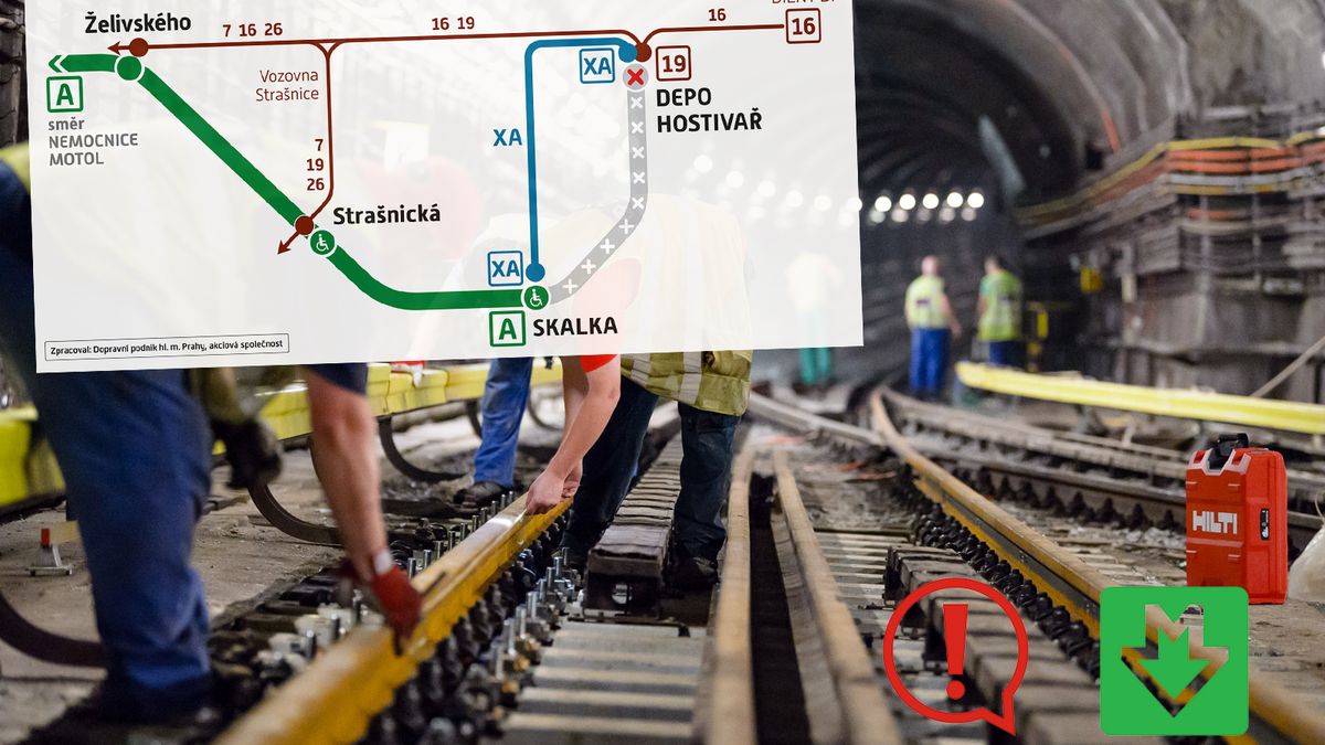 Linka metra A bude kvůli výměně pražců pár dní o stanici kratší